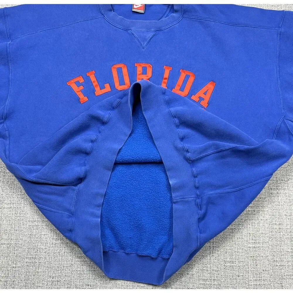Vintage Florida Gators Sweatshirt Mens 2XL Blue NCAA Football Nike 90s UF Heavy